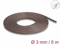 Delock Braided Sleeve rodent resistant stretchable 5 m x 3 mm brown