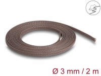 Delock Braided Sleeve rodent resistant stretchable 2 m x 3 mm brown