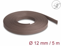 Delock Braided Sleeve rodent resistant stretchable 5 m x 12 mm brown