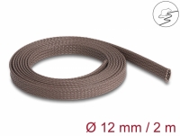 Delock Braided Sleeve rodent resistant stretchable 2 m x 12 mm brown