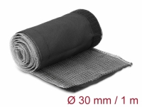 Delock EMI Shielding braided sleeve with hook-and-loop fastener heat resistant 1 m x 30 mm black