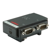 ROLINE USB 2.0 to RS232 Adapter, for DIN Rail, 2 Ports
