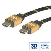 ROLINE GOLD HDMI High Speed Cable with Ethernet, HDMI M-M 1 m