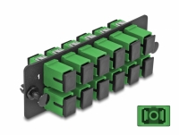 Delock Fiber Optic Adapter Panel SC Simplex APC 12 Port green