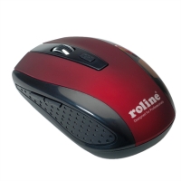 ROLINE Mouse, optical, cordless, USB, red/black