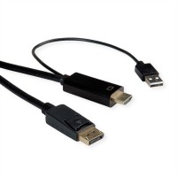 Cable, UHDTV - DisplayPort, M/M, black, 2 m, Roline