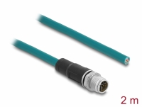 Delock Network cable M12 8 pin X-coded to open wire ends PVC 2 m