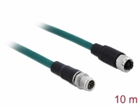 Delock Network cable M12 8 pin X-coded male to female PUR (TPU) 10 m