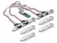 Delock M.2 Card to 4 x Serial RS-232 DB9 with Standard and Low Profile slot brackets