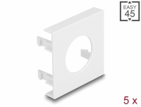 Delock Easy 45 Module Plate Round cut-out Ø 24 mm, 45 x 45 mm 5 pieces white