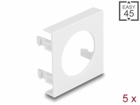 Delock Easy 45 Module Plate Round cut-out Ø 30.2 mm, 45 x 45 mm 5 pieces white