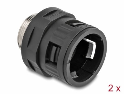 Delock Conduit Fitting with brass external thread M32 black 2 pieces