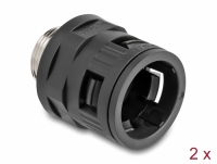 Delock Conduit Fitting with brass external thread M25 black 2 pieces