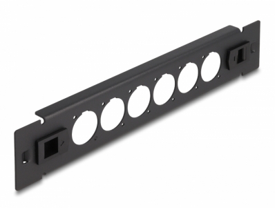 Delock 10″ D-Type Patch Panel 6 port tool free black