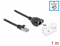 Delock Network Extension Cable for Easy 45 Module S/FTP RJ45 plug to RJ45 jack Cat.6A 1 m black