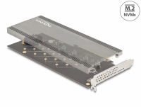 Delock PCI Express 4.0 x16 Card to 4 x internal NVMe M.2 Key M with Heat Sink and Fan - Bifurcation