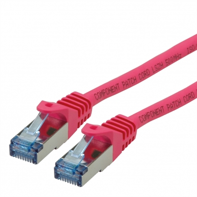 ROLINE S/FTP Patch Cord Cat.6A, Component Level, LSOH, pink, 7.5 m