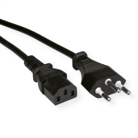 VALUE Power Cable, Straight IEC, CH, black, 3 m