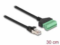 Delock RJ45 Cable Cat.6 plug to Terminal Block Adapter 30 cm 2-part