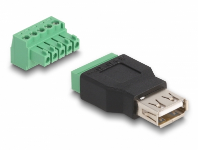 Delock USB 2.0 Type-A female to Terminal Block Adapter 2-part