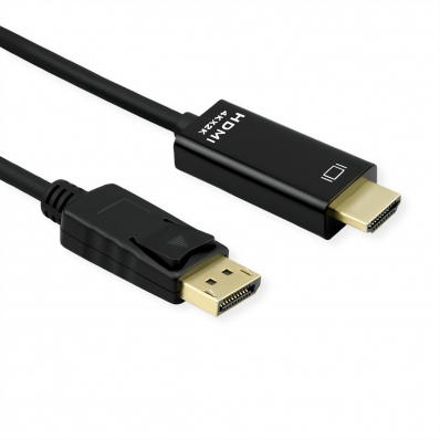 ROLINE DisplayPort Cable, DP - UHDTV, Slim, M/M, black, 2 m