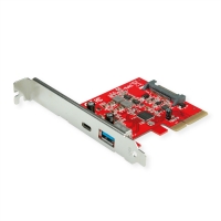 ROLINE PCI-Express x4 Adapter, USB 3.2 Gen2, 2 Ports, 1x USB A + 1x USB C