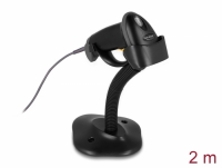 Delock USB Barcode Scanner 1D with connection cable and stand - Laser - black