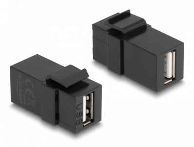 Delock Keystone Module USB 2.0 A female to USB 2.0 A female black