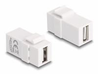 Delock Keystone Module USB 2.0 A female to USB 2.0 A female white