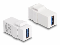 Delock Keystone Module USB 3.0 A female to USB 3.0 A female white (1:1)