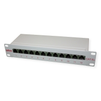 ROLINE Cat.6A (Class EA) 10" Patch Panel, 12 Ports, STP, grey