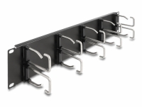 Delock 19″ Cable Management Routing Panel with 10 metal hooks 2U black