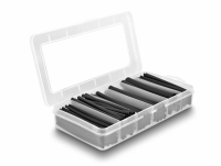 Delock Heat shrink tube assortment box, dual wall with inside adhesive, shrinkage ratio 3:1, black 122 pieces
