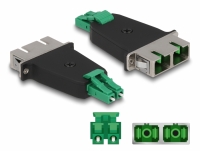 Delock Optical Fiber Hybrid Coupler LC Duplex male to SC Duplex female green