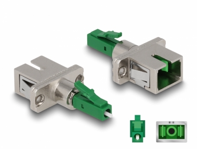 Delock Optical Fiber Hybrid Coupler LC Simplex male to SC Simplex female green