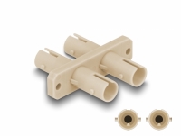 Delock Optical Fiber Coupler ST Duplex female to ST Duplex female beige