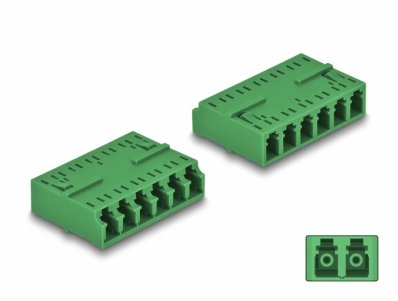 Delock Optical Fiber Coupler HD LC Hexaplex female to LC Hexaplex female green