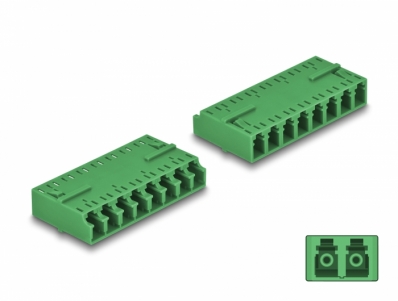 Delock Optical Fiber Coupler HD LC Octuplex female to LC Octuplex female green