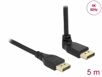 Delock DisplayPort 1.2 cable male straight to male 90° upwards angled 4K 60 Hz 5 m without latch