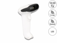 Delock Barcode Scanner 1D and 2D for 2.4 GHz, Bluetooth or USB - white