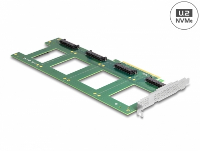 Delock PCI Express 4.0 x16 Card to 4 x internal U.2 NVMe SFF-8639 - Bifurcation