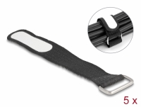 Delock Hook-and-loop cable tie with loop and label tap L 127 x W 20 mm black 5 pieces