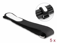 Delock Hook-and-loop cable tie with loop and label tap L 457 x W 25 mm black 5 pieces