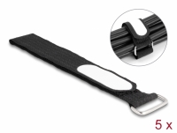 Delock Hook-and-loop cable tie with loop and label tap L 305 x W 25 mm black 5 pieces