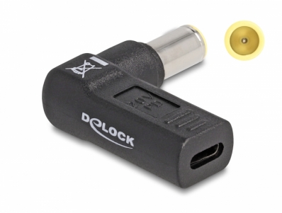 Delock Adapter for Laptop Charging Cable USB Type-C™ female to IBM 7.9 x 5.5 mm male 90° angled