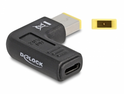Delock Adapter for Laptop Charging Cable USB Type-C™ female to Lenovo 11.0 x 4.5 mm male 90° angled