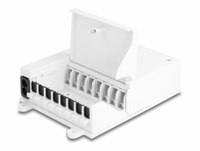 Delock Fiber Optic Distribution Box FTTH indoor for wall mounting 8 port white