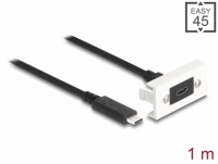 Delock Easy 45 Module SuperSpeed USB 10 Gbps (USB 3.2 Gen 2) USB Type-C™ female to USB Type-C™ male with pigtail, 22,5 x 45 mm