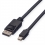 ROLINE GREEN DisplayPort Cable, DP - Mini DP, TPE, M/M, black, 1 m