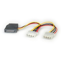 ROLINE Internal Y-Power Cable, SATA to 3x 4-pin HDD